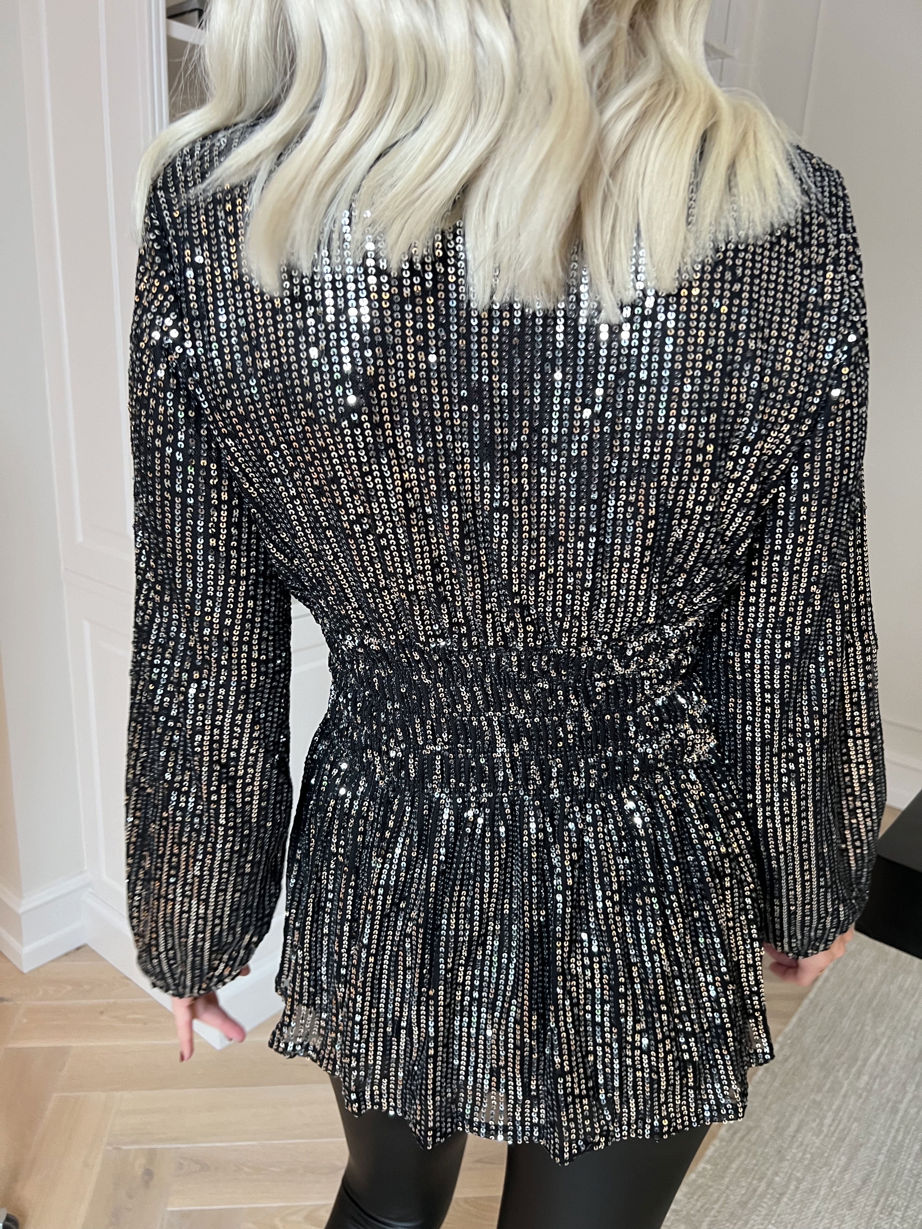Pams Glitter Shirt L/S - Bluse med pailletter og lange ærmer